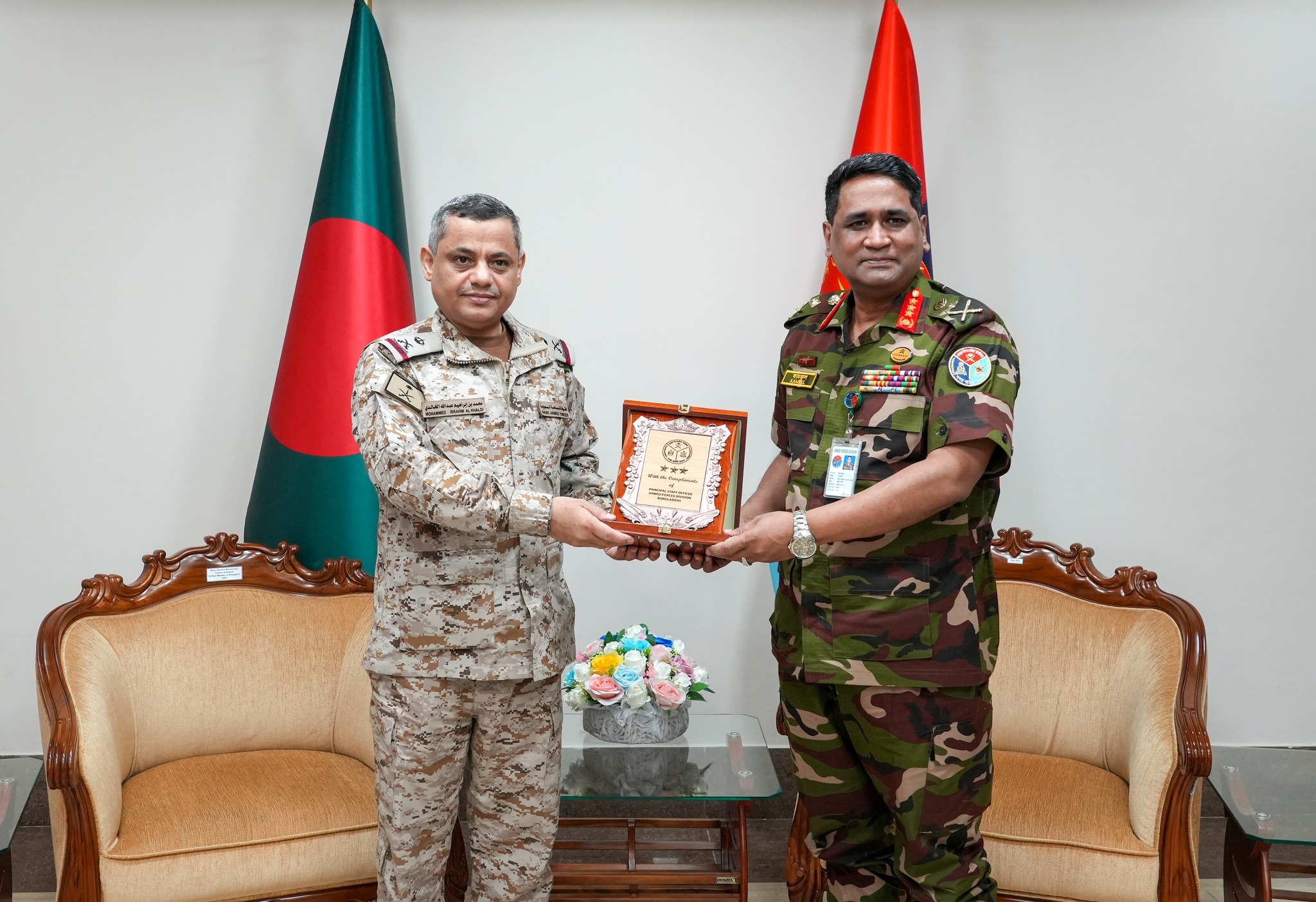 Call On’ between Major General Mohammed Ibrahim Al Khalidi, Assistant Chief of Training and Development, KSA Armed Forces and Principal Staff Officer (PSO), Armed Forces Division (AFD)